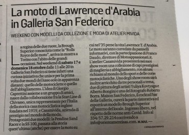 TORINO NEL LUSSO. L'INCONTRO TRA MODA E MOTO